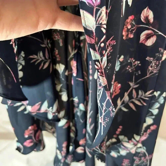 Banana Republic Size 2 High Low Ruffled Dress Navy Sleeveless Sundress - Picture 7 of 16